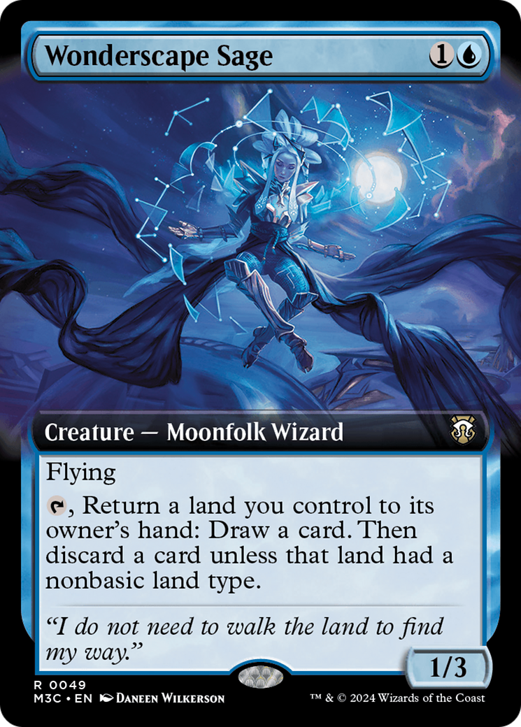 Wonderscape Sage (Extended Art) (Ripple Foil) [Modern Horizons 3 Commander] | GnG Games