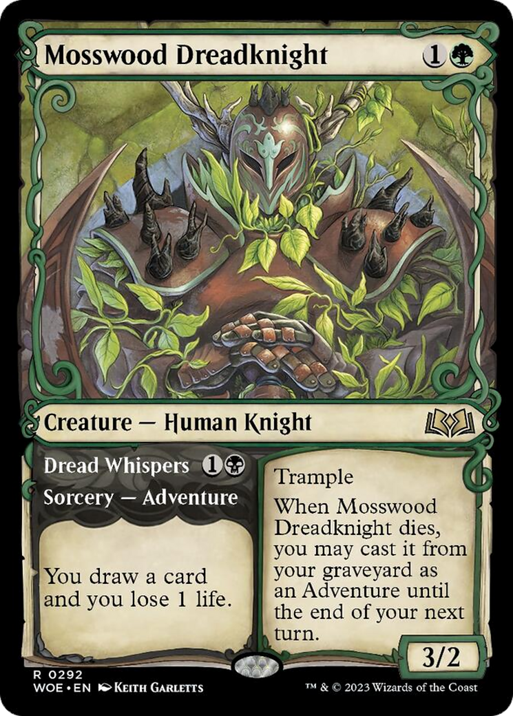 Mosswood Dreadknight // Dread Whispers (Showcase) [Wilds of Eldraine] | GnG Games