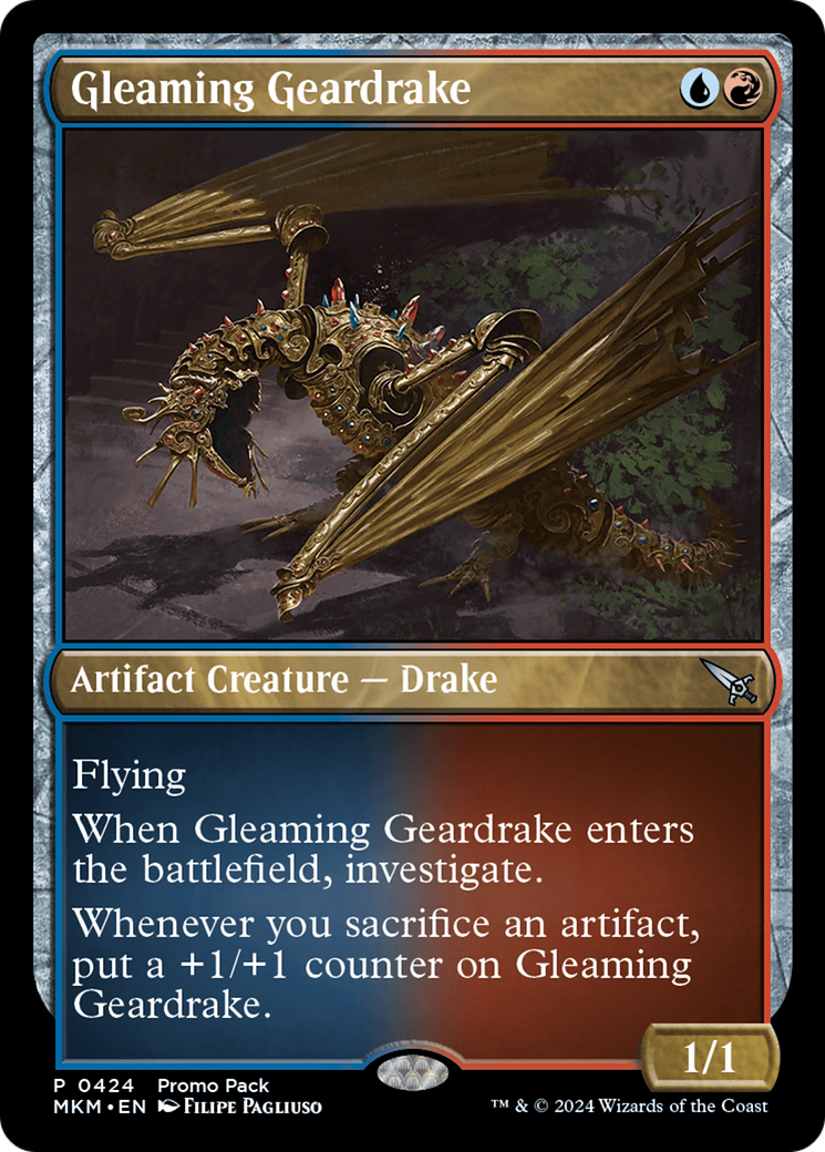 Gleaming Geardrake (Promo Pack) [Murders at Karlov Manor Promos] | GnG Games