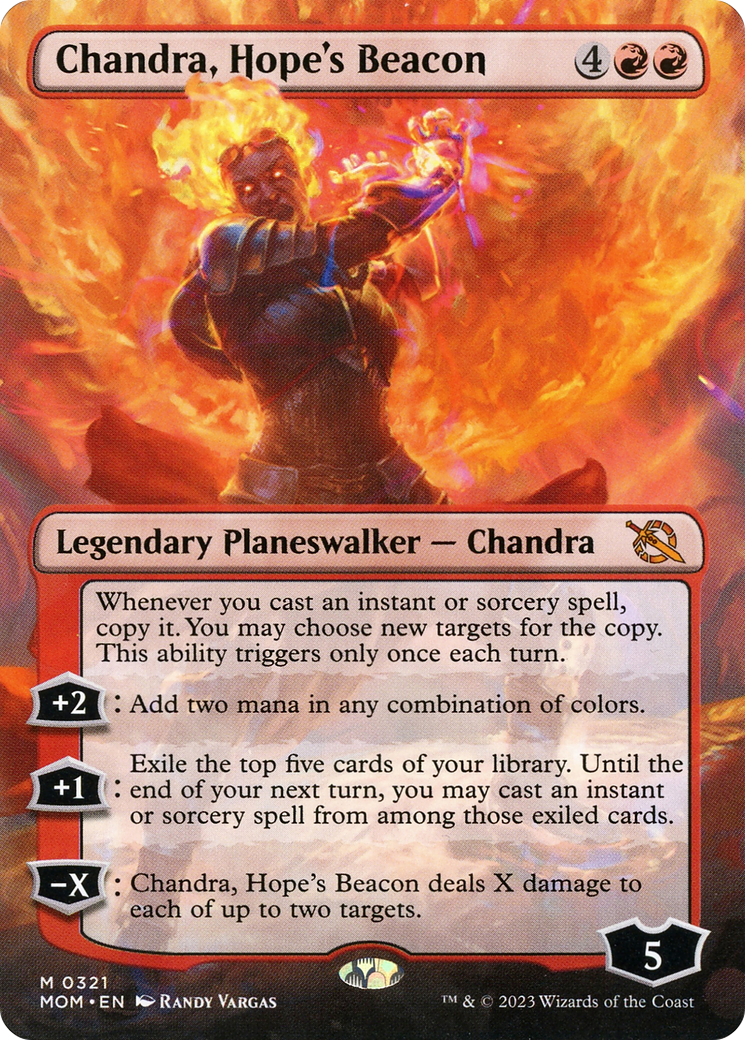 Chandra, Hope's Beacon (Borderless Alternate Art) [March of the Machine] | GnG Games