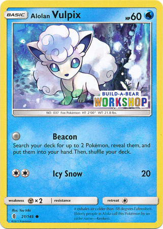 Alolan Vulpix (21/145) (Build A Bear Workshop Exclusive) [Sun & Moon: Guardians Rising] | GnG Games