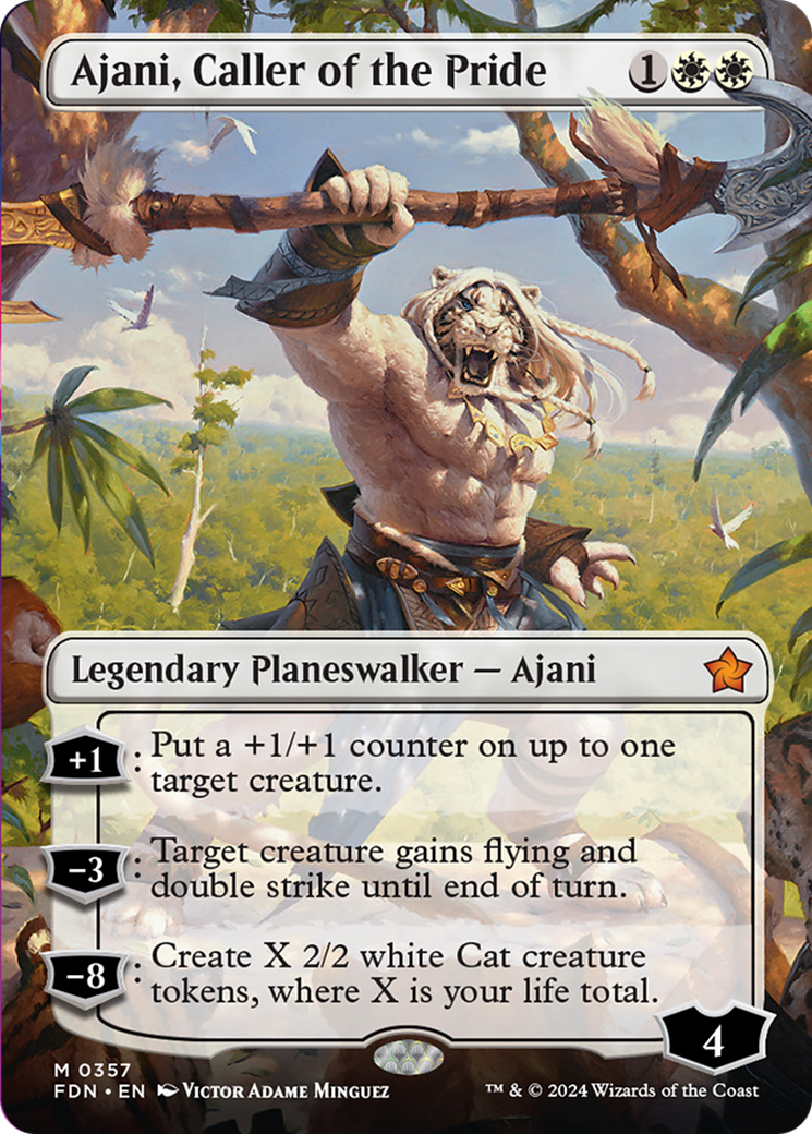 Ajani, Caller of the Pride (Borderless) [Foundations] | GnG Games