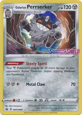 Galarian Perrserker (SWSH008) (Prerelease Promo) [Sword & Shield: Black Star Promos] | GnG Games