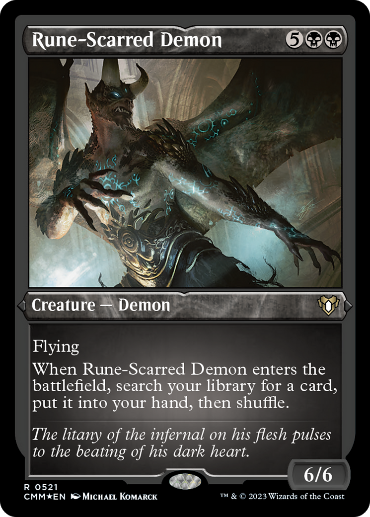 Rune-Scarred Demon (Foil Etched) [Commander Masters] | GnG Games