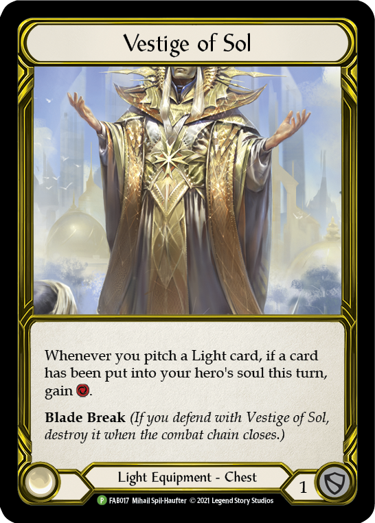 Vestige of Sol (Golden) [FAB017] (Promo)  Cold Foil | GnG Games