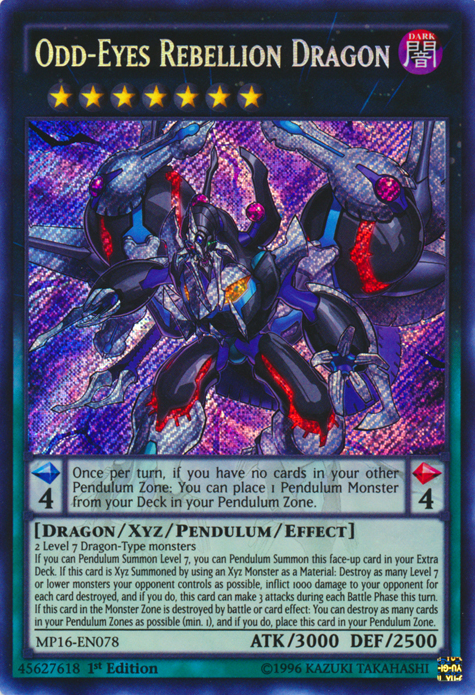 Odd-Eyes Rebellion Dragon [MP16-EN078] Secret Rare | GnG Games