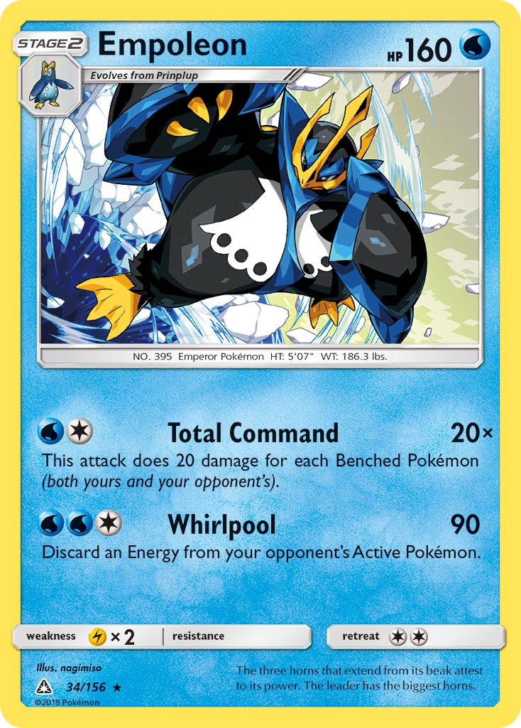 Empoleon (34/156) (Cracked Ice Holo) (Theme Deck Exclusive) [Sun & Moon: Ultra Prism] | GnG Games