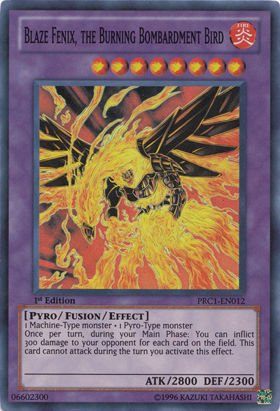 Blaze Fenix, the Burning Bombardment Bird [PRC1-EN012] Super Rare | GnG Games