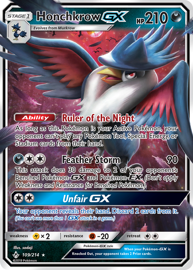 Honchkrow GX (109/214) [Sun & Moon: Unbroken Bonds] | GnG Games