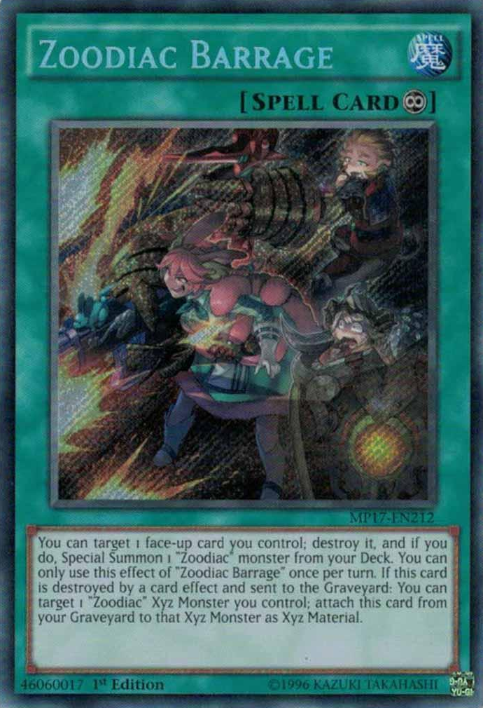 Zoodiac Barrage [MP17-EN212] Secret Rare | GnG Games