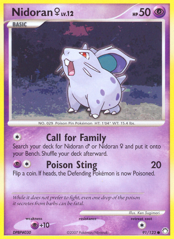 Nidoran (91/123) (Female) [Diamond & Pearl: Mysterious Treasures] | GnG Games