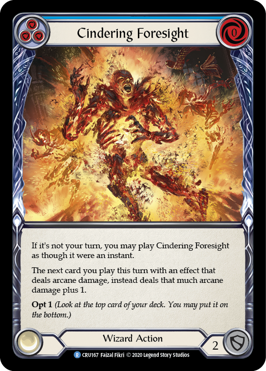 Cindering Foresight (Blue) [CRU167] 1st Edition Rainbow Foil | GnG Games