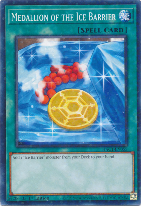 Medallion of the Ice Barrier (Duel Terminal) [HAC1-EN055] Parallel Rare | GnG Games