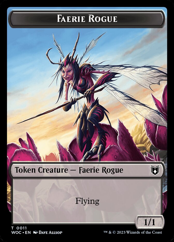 Faerie Rogue // Faerie (0011) Double-Sided Token [Wilds of Eldraine Commander Tokens] | GnG Games