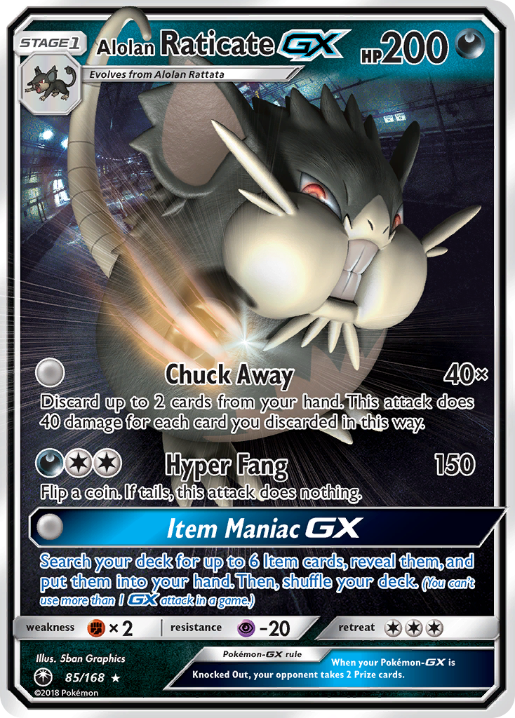 Alolan Raticate GX (85/168) [Sun & Moon: Celestial Storm] | GnG Games