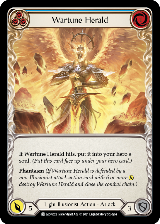 Wartune Herald (Blue) (Rainbow Foil) [MON028-RF] 1st Edition Rainbow Foil | GnG Games