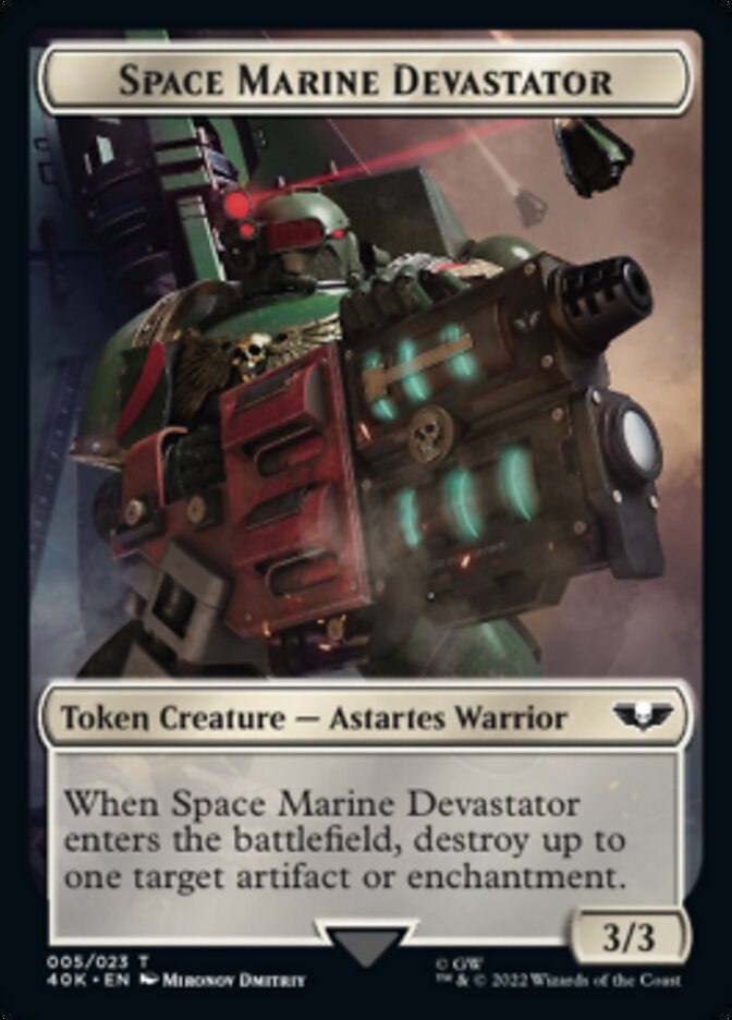 Soldier (002) // Space Marine Devastator Double-sided Token [Universes Beyond: Warhammer 40,000 Tokens] | GnG Games