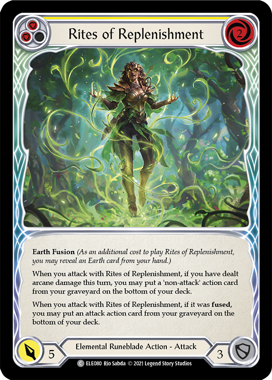 Rites of Replenishment (Yellow) [ELE080] (Tales of Aria)  1st Edition Rainbow Foil | GnG Games