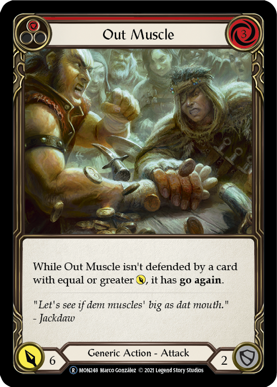 Out Muscle (Red) (Rainbow Foil) [U-MON248-RF] Unlimited Edition Rainbow Foil | GnG Games