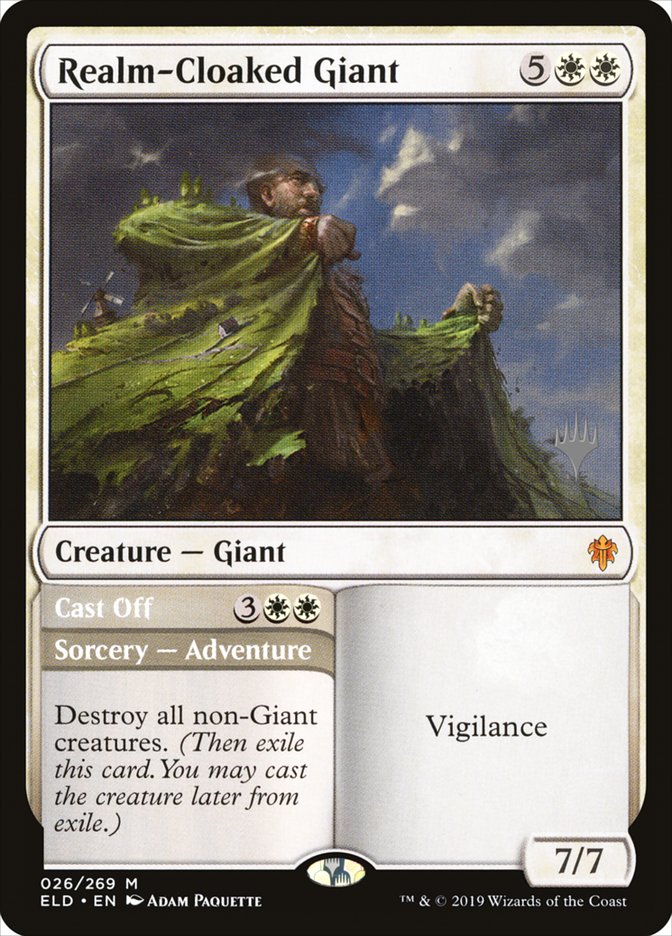 Realm-Cloaked Giant // Cast Off (Promo Pack) [Throne of Eldraine Promos] | GnG Games