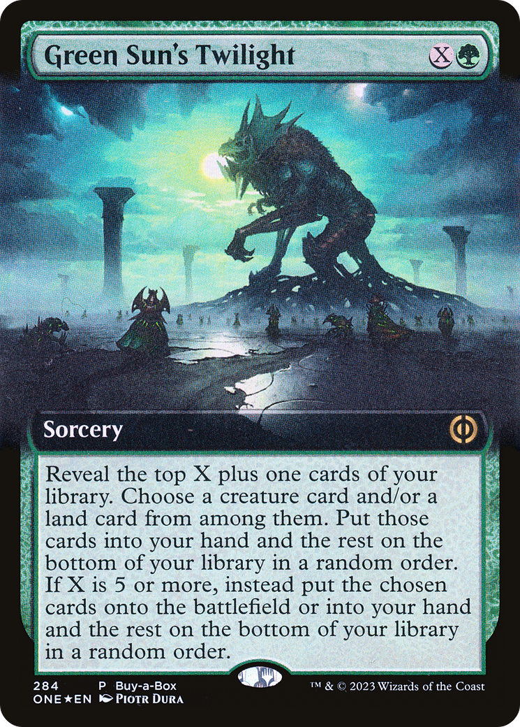 Green Sun's Twilight (Buy-A-Box) (Extended Art) [Phyrexia: All Will Be One] | GnG Games