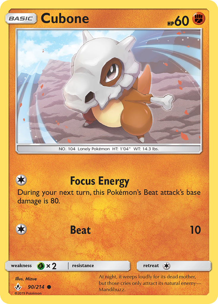 Cubone (90/214) [Sun & Moon: Unbroken Bonds] | GnG Games