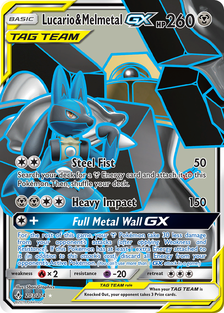 Lucario & Melmetal GX (203/214) [Sun & Moon: Unbroken Bonds] | GnG Games