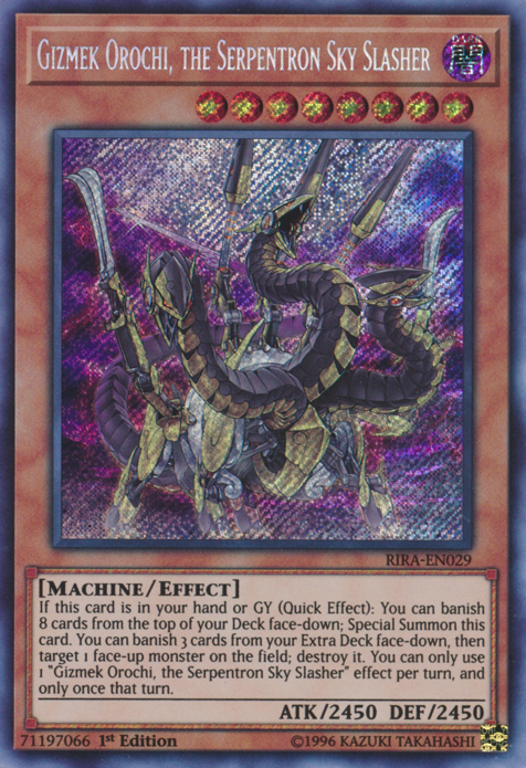 Gizmek Orochi, the Serpentron Sky Slasher [RIRA-EN029] Secret Rare | GnG Games