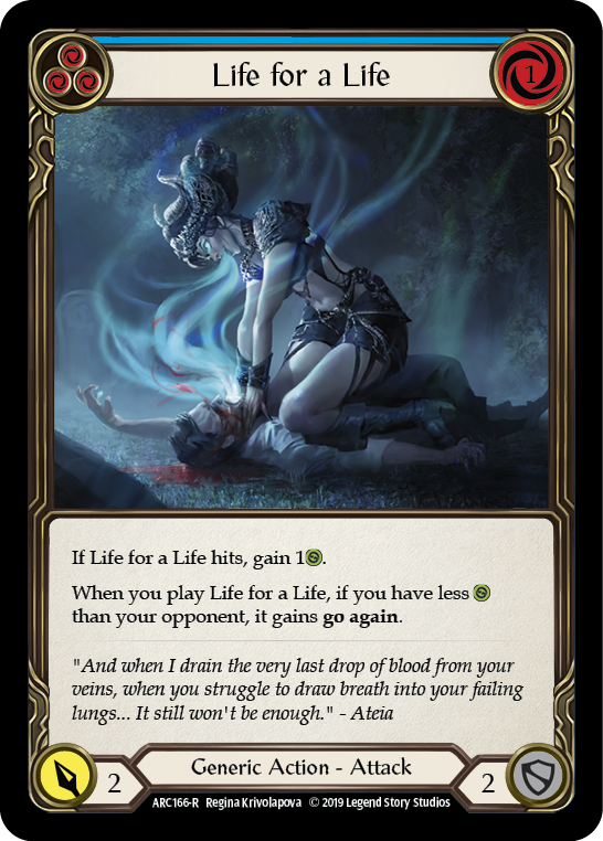 Life for a Life (Blue) [ARC166-R] 1st Edition Rainbow Foil | GnG Games