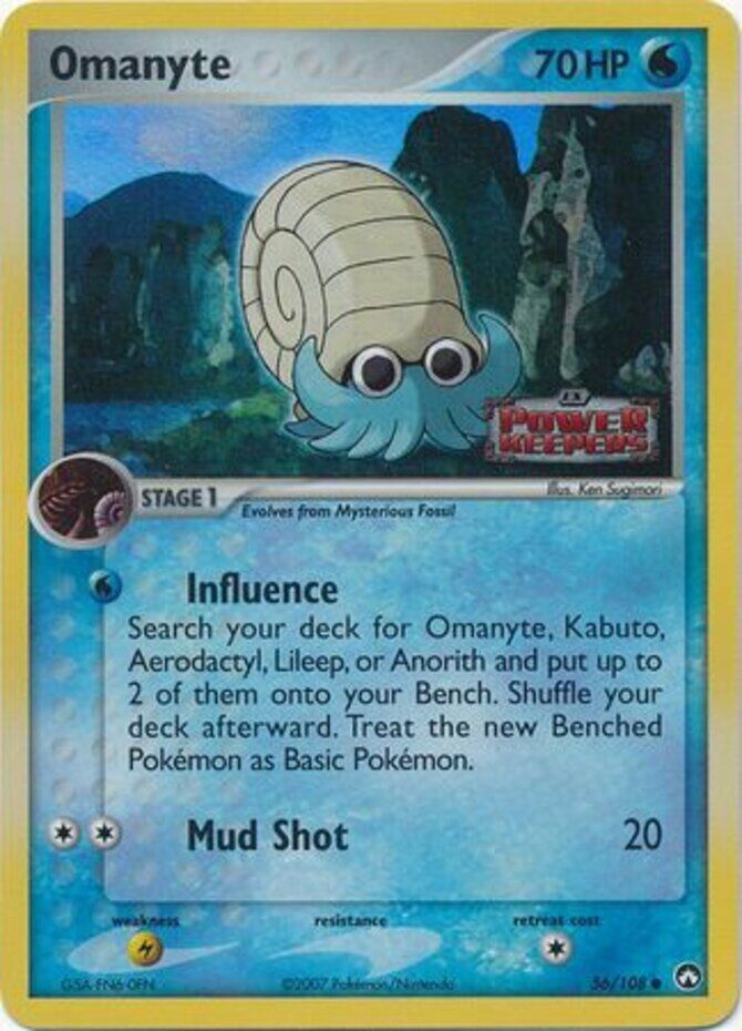 Omanyte (56/108) (Stamped) [EX: Power Keepers] | GnG Games