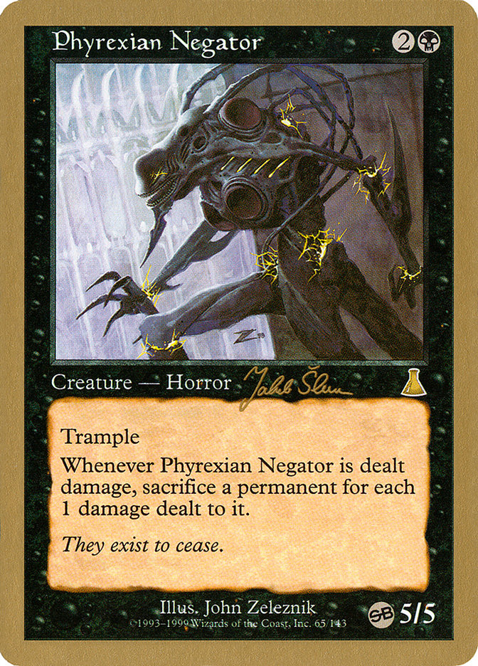 Phyrexian Negator (Jakub Slemr) (SB) [World Championship Decks 1999] | GnG Games