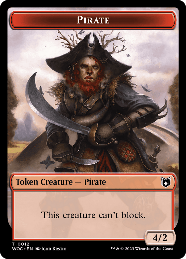 Pirate // Human Double-Sided Token [Wilds of Eldraine Commander Tokens] | GnG Games