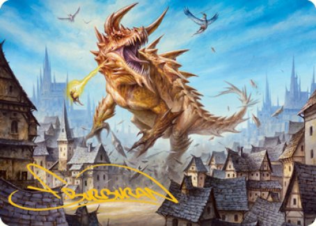 Tarrasque Art Card (Gold-Stamped Signature) [Dungeons & Dragons: Adventures in the Forgotten Realms Art Series] | GnG Games