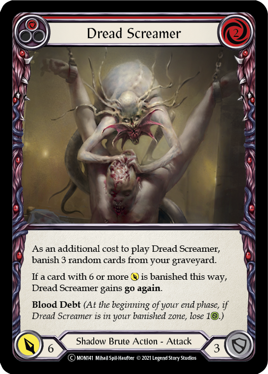 Dread Screamer (Red) (Rainbow Foil) [U-MON141-RF] Unlimited Edition Rainbow Foil | GnG Games