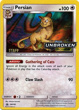 Persian (SM182) (Staff Prerelease Promo) [Sun & Moon: Black Star Promos] | GnG Games