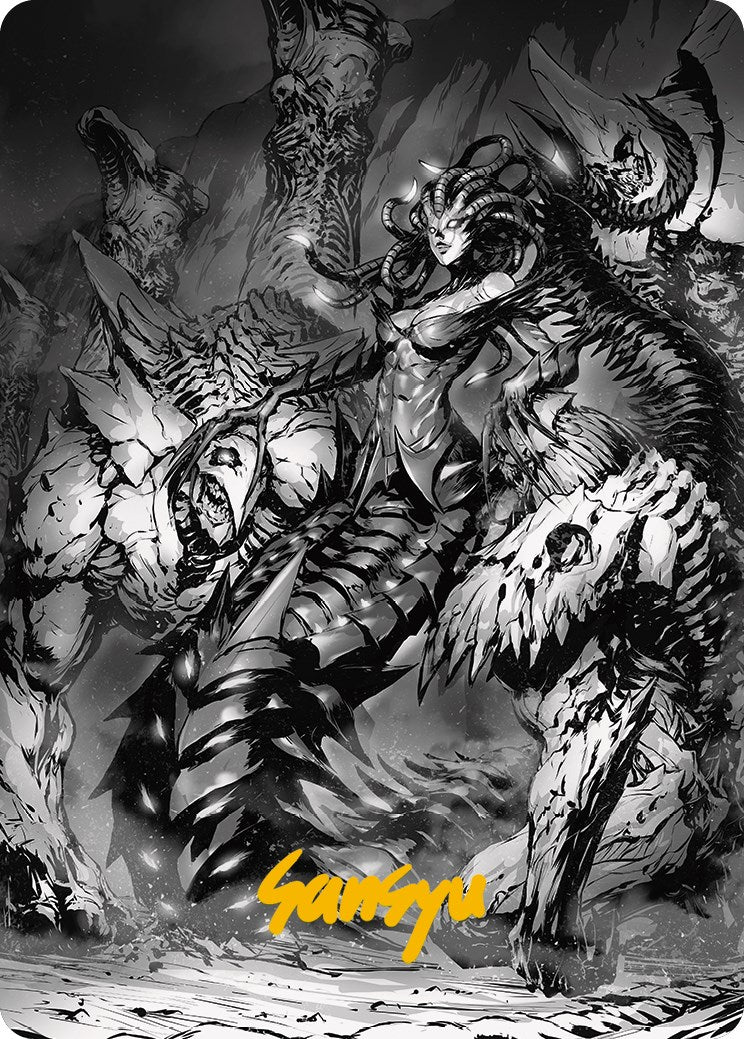 Vraska, Betrayal's Sting Art Card (Gold-Stamped Signature) [Phyrexia: All Will Be One Art Series] | GnG Games