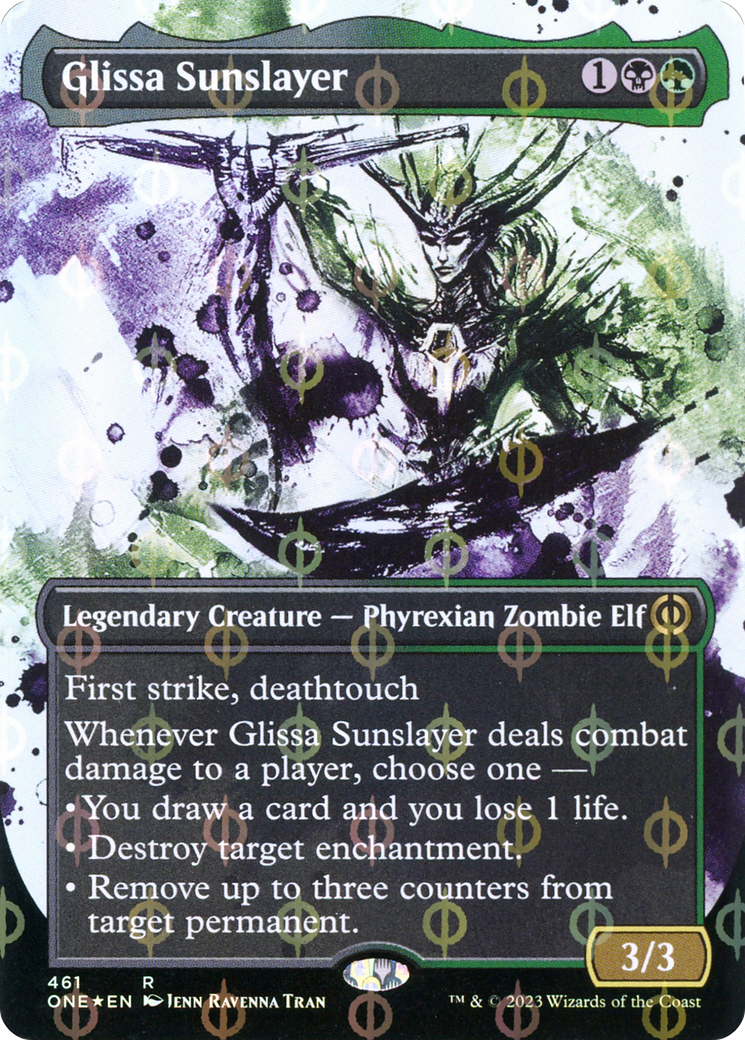 Glissa Sunslayer (Borderless Ichor Step-and-Compleat Foil) [Phyrexia: All Will Be One] | GnG Games