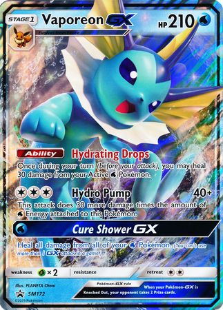 Vaporeon GX (SM172) (Jumbo Card) [Sun & Moon: Black Star Promos] | GnG Games