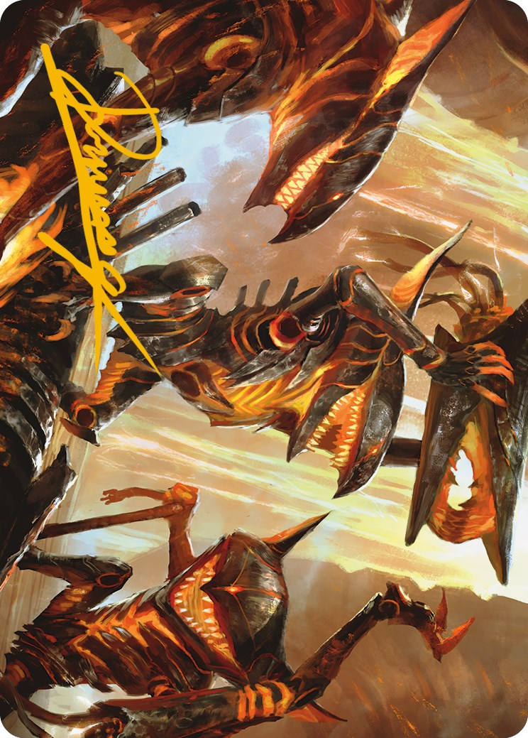Gleeful Demolition Art Card (Gold-Stamped Signature) [Phyrexia: All Will Be One Art Series] | GnG Games