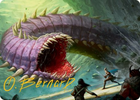 Purple Worm Art Card (Gold-Stamped Signature) [Dungeons & Dragons: Adventures in the Forgotten Realms Art Series] | GnG Games