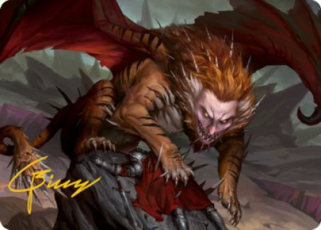 Manticore Art Card (Gold-Stamped Signature) [Dungeons & Dragons: Adventures in the Forgotten Realms Art Series] | GnG Games