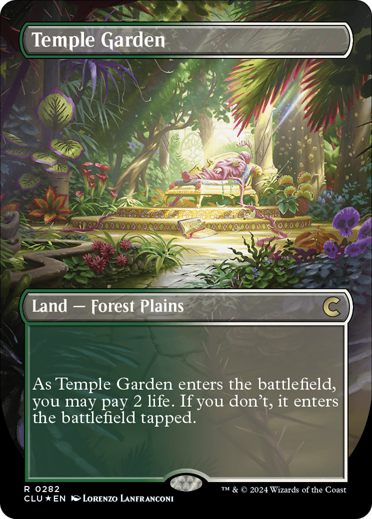 Temple Garden (Borderless) [Ravnica: Clue Edition] | GnG Games