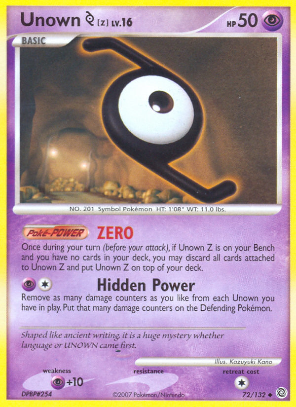 Unown Z (72/132) [Diamond & Pearl: Secret Wonders] | GnG Games