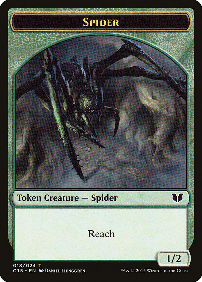 Saproling // Spider Double-Sided Token [Commander 2015 Tokens] | GnG Games