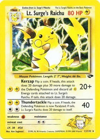 Lt. Surge's Raichu (11/132) [Gym Challenge Unlimited] | GnG Games