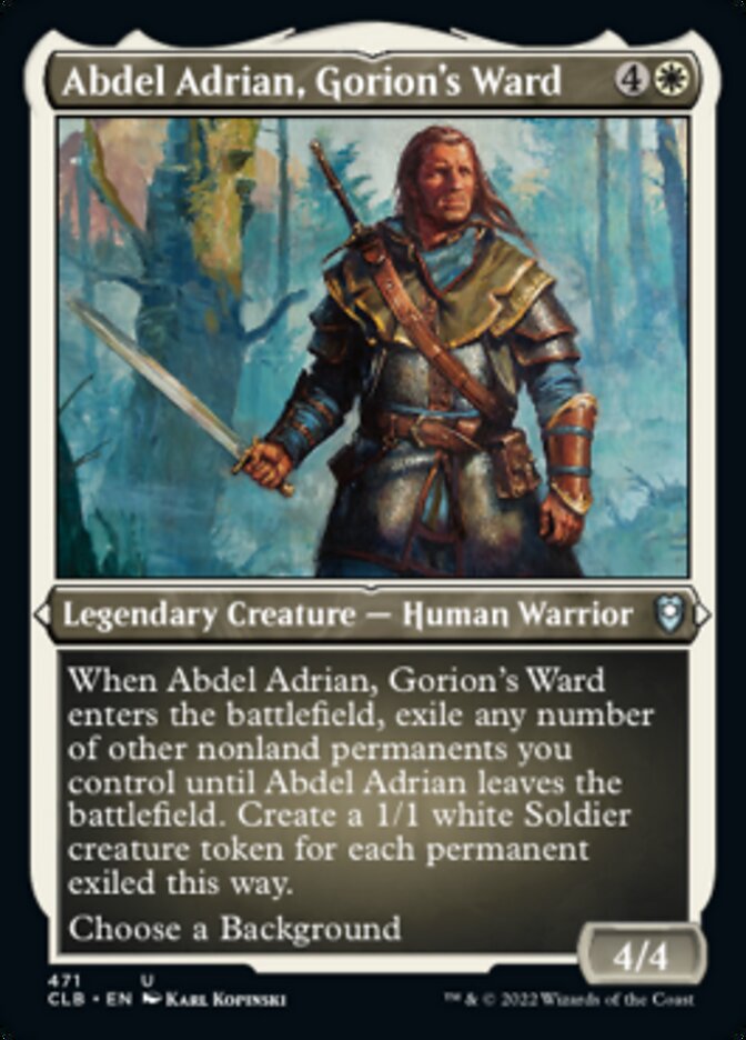 Abdel Adrian, Gorion's Ward (Foil Etched) [Commander Legends: Battle for Baldur's Gate] | GnG Games