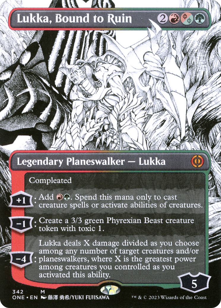 Lukka, Bound to Ruin (Borderless Manga) [Phyrexia: All Will Be One] | GnG Games