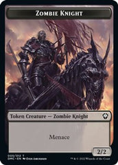 Zombie Knight // Knight Double-sided Token [Dominaria United Commander Tokens] | GnG Games