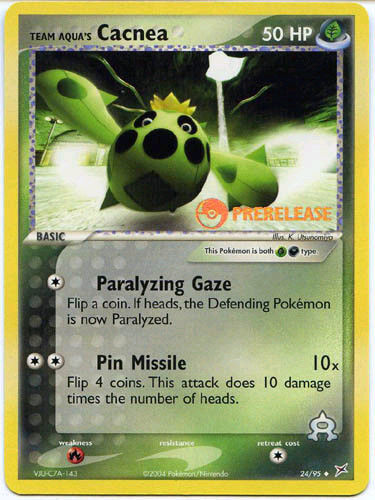 Team Aqua's Cacnea (24/95) (Prerelease Promo) [EX: Team Magma vs Team Aqua] | GnG Games