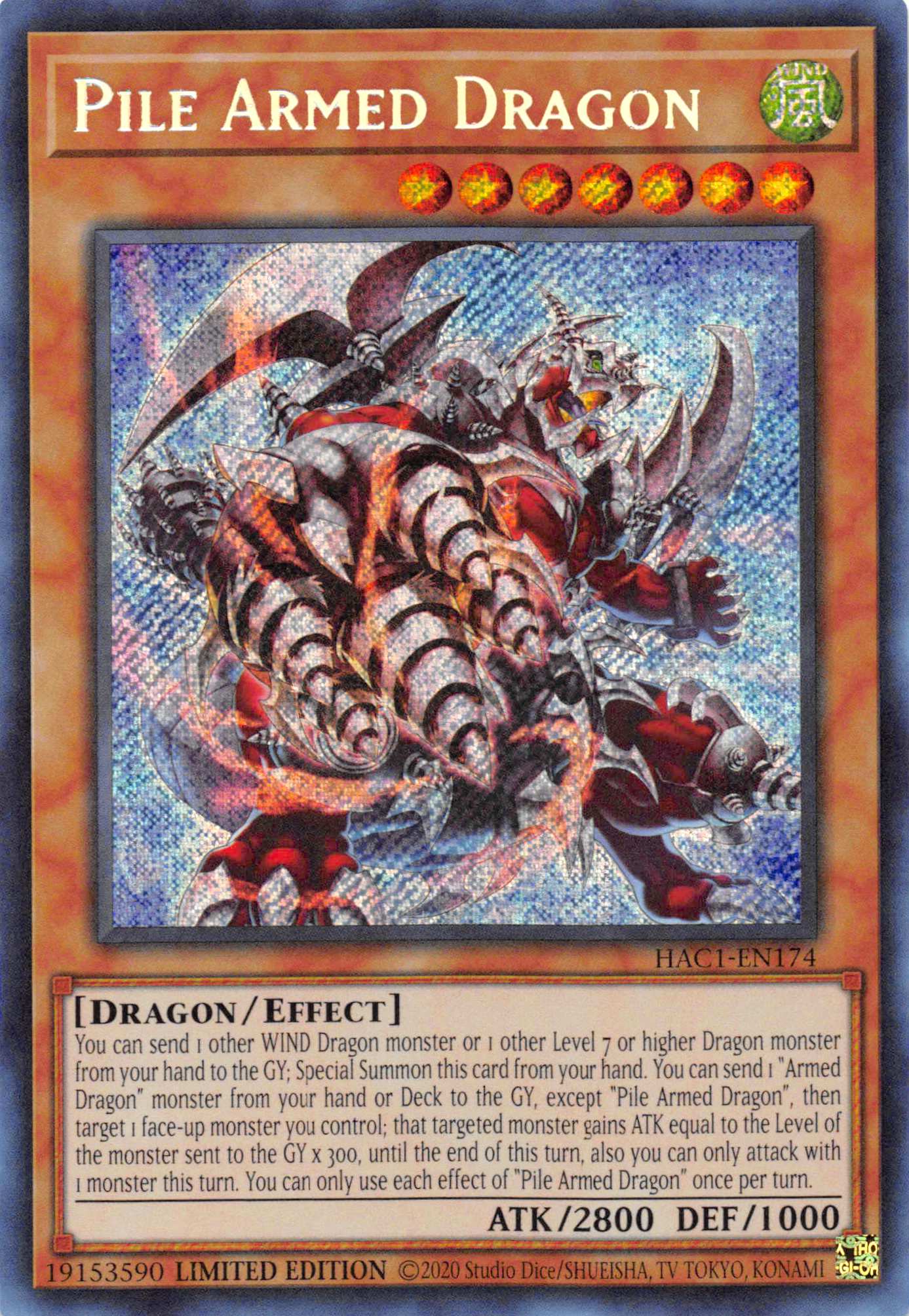 Pile Armed Dragon [HAC1-EN174] Secret Rare | GnG Games